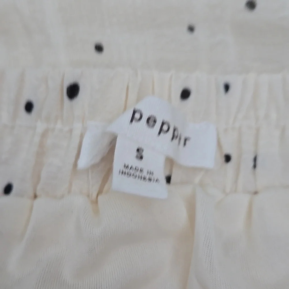 BLU PEPPER Ivory Fully Lined Skirt with Black Polka-Dots size Small - Picture 6 of 11
